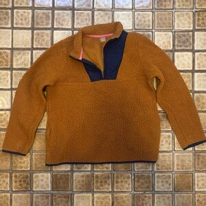 St. John's Bay Men's Orange and Navy Zip-Up Sweater